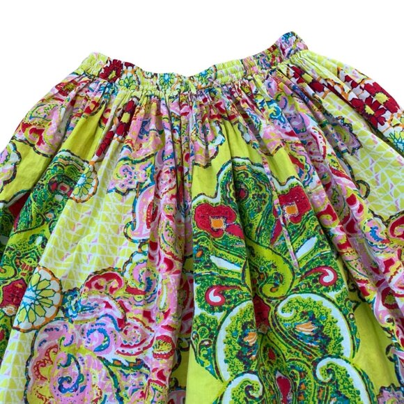 Bedford Fair Novelty Print Art To Wear Neon Boho Midi Skirt PS - Picture 2 of 6